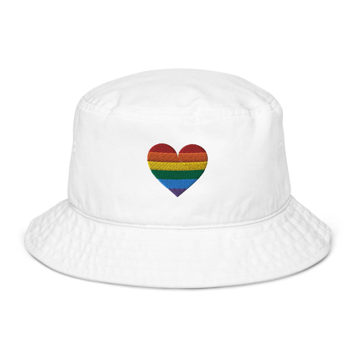 Rainbow Heart Pride Bucket Hat