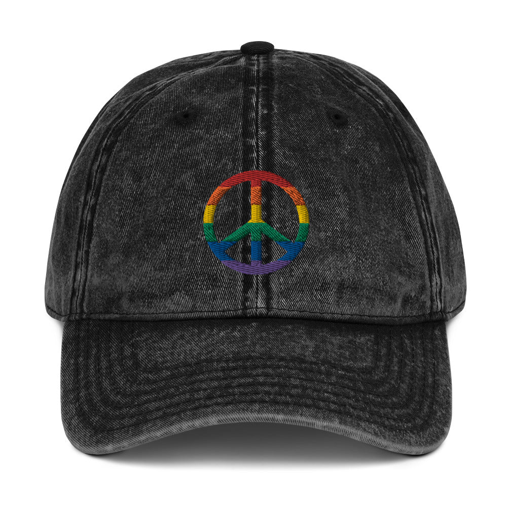 Rainbow Peace Sign Baseball Cap