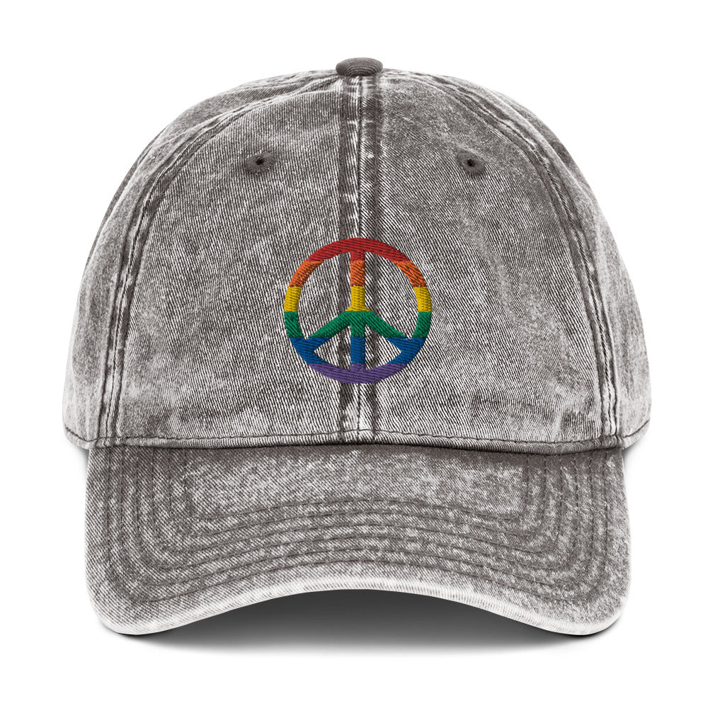 Rainbow Peace Sign Baseball Cap