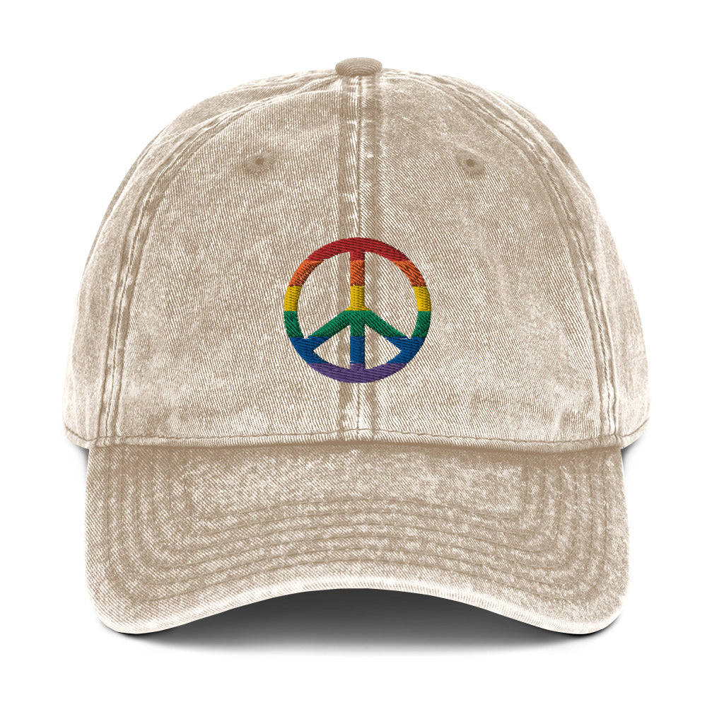 Rainbow Peace Sign Baseball Cap