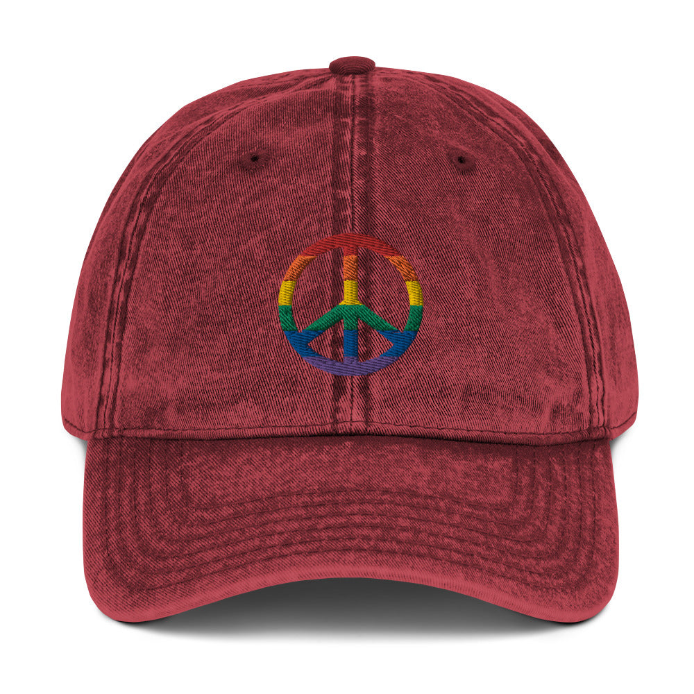 Rainbow Peace Sign Baseball Cap