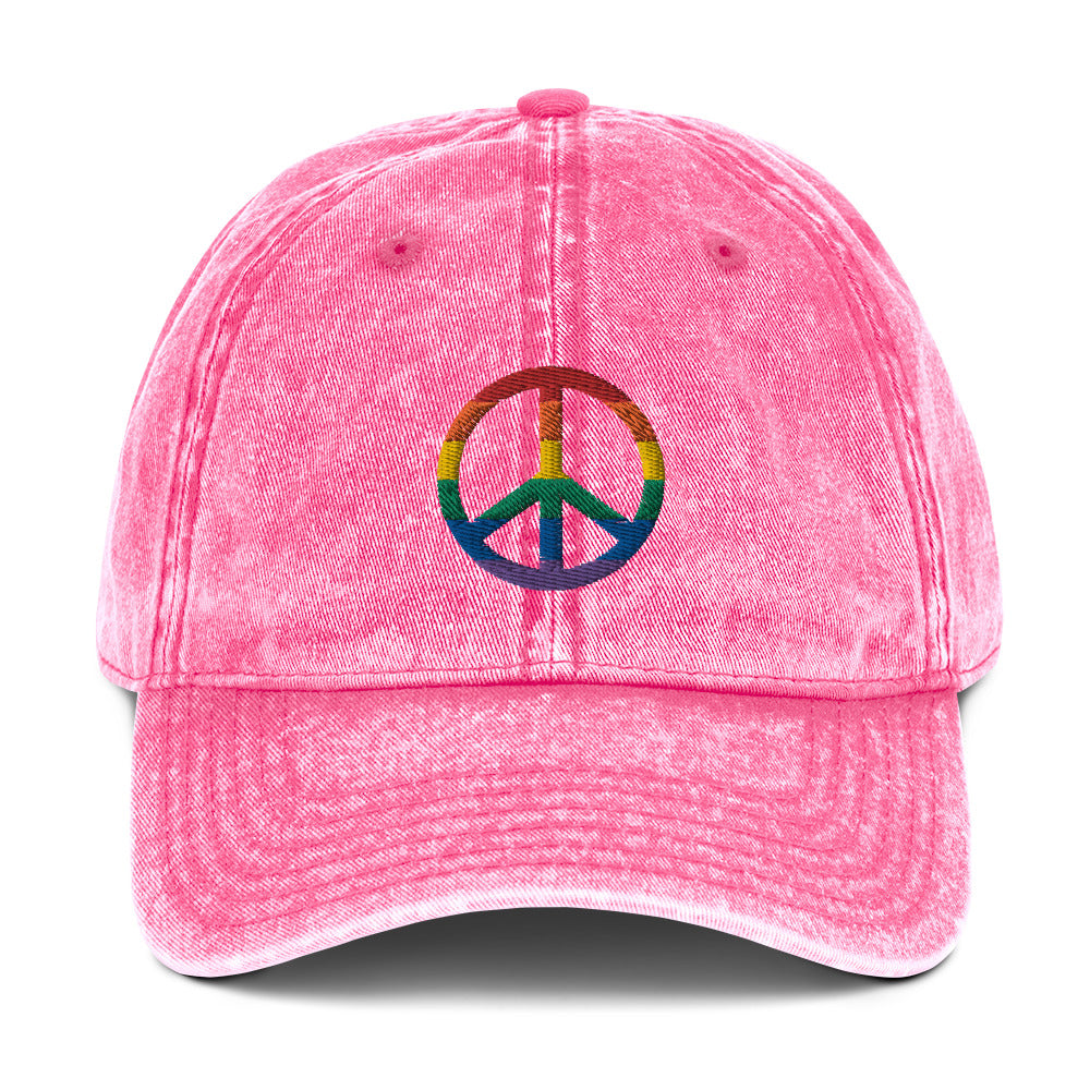 Rainbow Peace Sign Baseball Cap