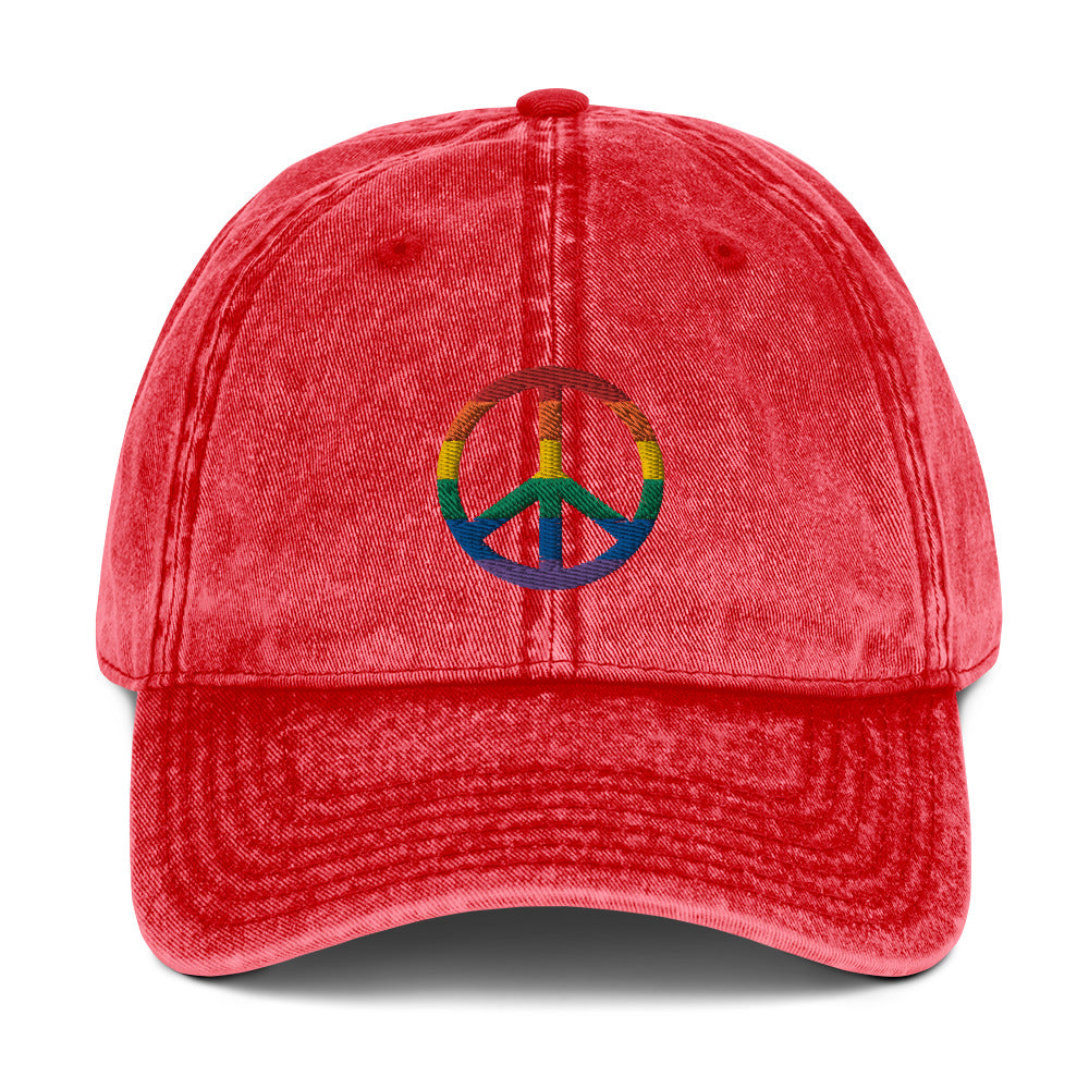 Rainbow Peace Sign Baseball Cap