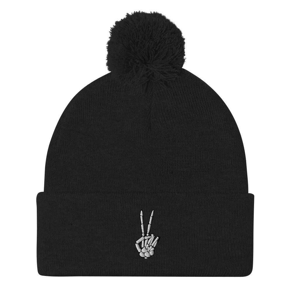 Skelly Hand Pom Beanie