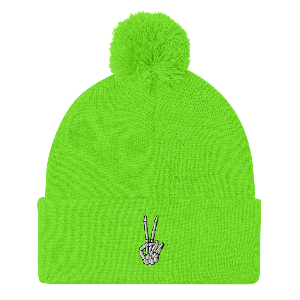 Skelly Hand Pom Beanie