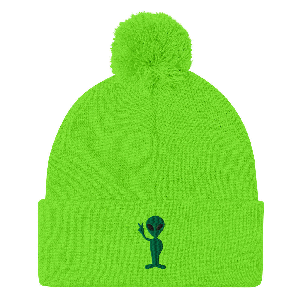 Peace Off Earth Pom Beanie