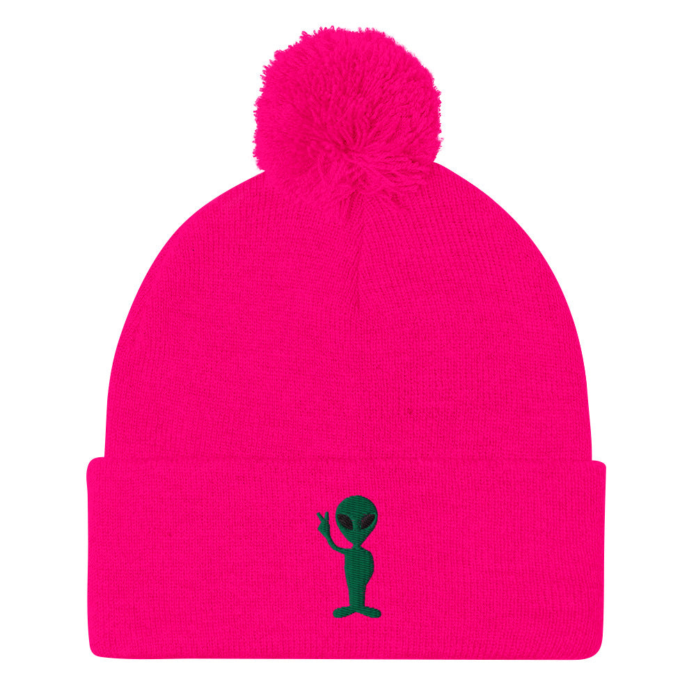 Peace Off Earth Pom Beanie