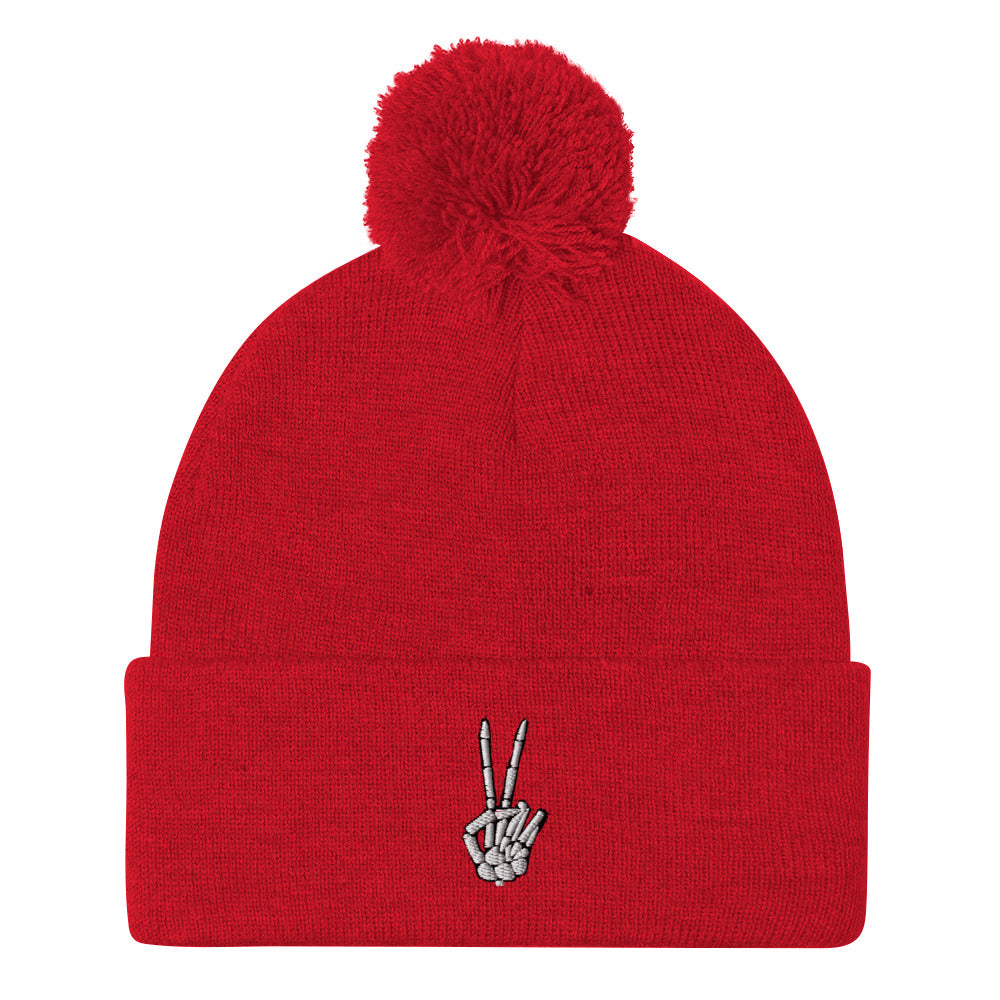 Skelly Hand Pom Beanie